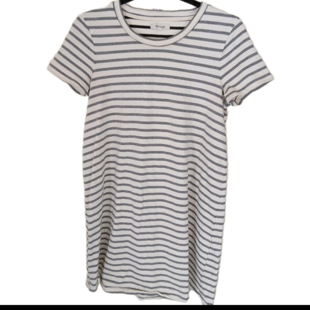 Madewell Gray/Cream Cotton Dress Small